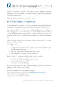 IT-Architekten .Net (m/w) - Data Assessment Solutions