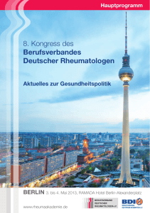 8. Kongress des Berufsverbandes Deutscher Rheumatologen