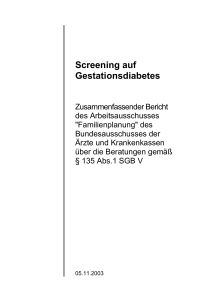 Screening auf Gestationsdiabetes