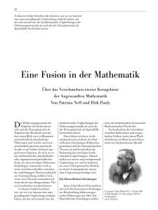 Eine Fusion in der Mathematik - an der Universität Duisburg