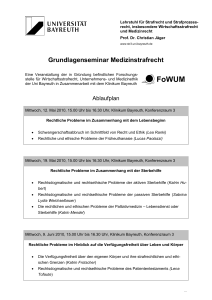 Grundlagenseminar Medizinstrafrecht - FoWUM