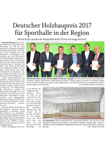 Deutscher Holzbaupreis 2017 für Sporthalle in der