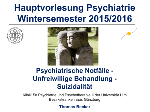 Hauptvorlesung Psychiatrie Wintersemester 2015/2016