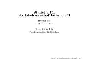 Statistik für SozialwissenschaftlerInnen II