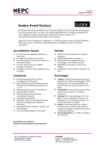 Factsheet Duden Proof Factory - EPC Consulting und Software GmbH