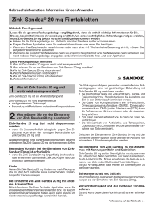 Zink-Sandoz® 20 mg Filmtabletten