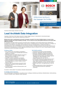 Lead Architekt Data Integration - Bosch