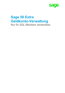 Sage 50 Extra Geldkonto-Verwaltung