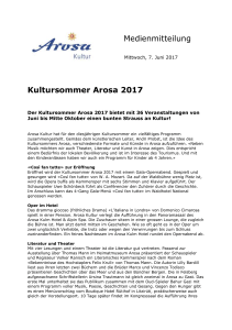 Kultursommer Arosa 2017