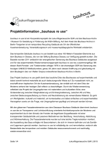 Projektinformation „bauhaus re use“ - Bauhaus