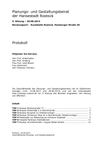 Protokoll 5. Sitzung des Planungs - Rathaus Rostock