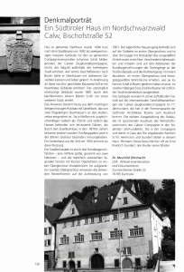 Denkmalporträt Ein Südtiroler Haus im Nordschwarzwald Calw