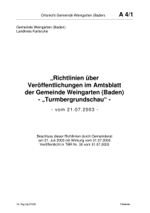 A 4/1 „Richtlinien über Veröffentlichungen im Amtsblatt