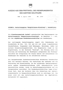 auszug aus dem protokoll des regierungsrates des kantons solothurn