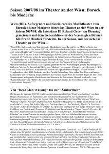 Saison 2007/08 im Theater an der Wien: Barock bis Moderne