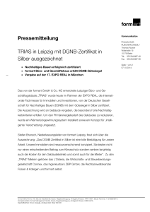 Pressemitteilung TRIAS in Leipzig mit DGNB