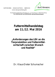 Dr. Klaus Schumacher, Anforderungen des LEH an die