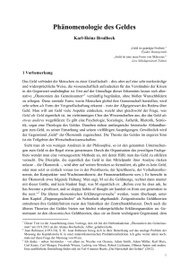 Phänomenologie des Geldes - Karl-Heinz Brodbeck - T