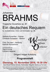 Ein deutsches Requiem - Wandsbeker Sinfonie Orchester