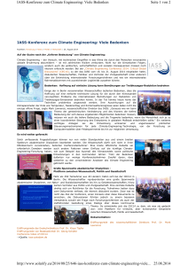 IASS-Konferenz zum Climate Engineering