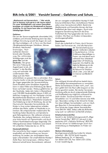 BIA-Info 6/2001 Vorsicht Sonne! – Gefahren und Schutz