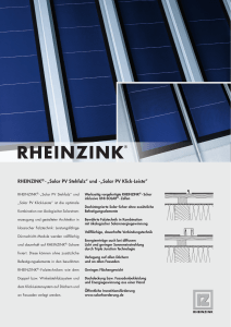 RHEINZINK® - „Solar PV Stehfalz” und -„Solar PV Klick