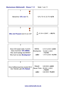 Basiswissen Mathematik Klasse 7 / 8 Seite 1 von 11 1 Berechne 12