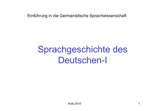Sprachgeschichte des Deutschen-I