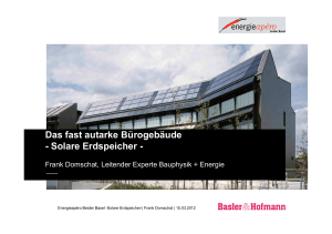 Das fast autarke Bürogebäude - Solare Erdspeicher