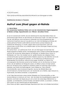 Aufruf zum Jihad gegen al-Nahda