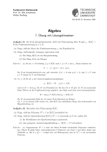 Algebra - TU Darmstadt/Mathematik
