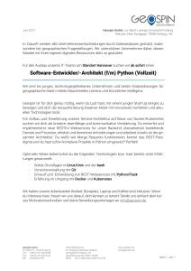 Software-Entwickler/-Architekt (f/m) Python (Vollzeit)
