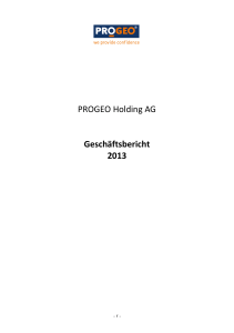 PROGEO Holding AG Geschäftsbericht 2013