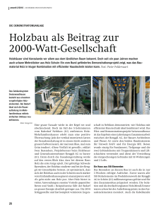 Holzbau als Beitrag zur 2000-Watt-Gesellschaft