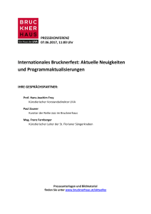 Internationales Brucknerfest: Aktuelle Neuigkeiten und