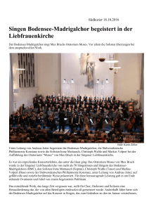 Singen Bodensee-Madrigalchor begeistert in der Liebfrauenkirche