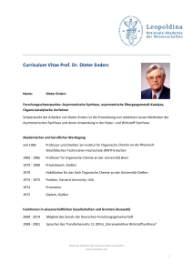 Curriculum Vitae Prof. Dr. Dieter Enders