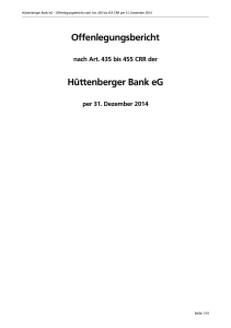 Offenlegungsbericht Hüttenberger Bank eG