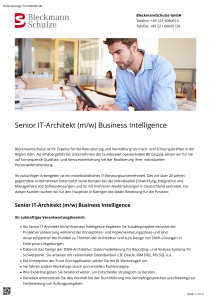 Senior IT-Architekt (m/w) Business Intelligence