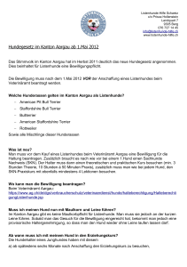 Hundegesetz im Kanton Aargau ab 1.Mai 2012
