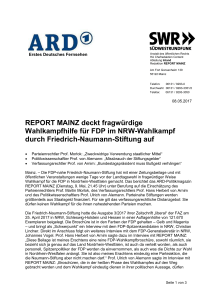 REPORT MAINZ deckt fragwürdige Wahlkampfhilfe für FDP