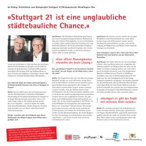 Stuttgart 21 ist eine unglaubliche städtebauliche Chance.«