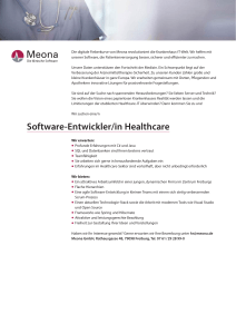 Software-Entwickler/in Healthcare