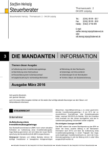 3 die mandanten iinformation - Steuerberater Heinzig, Leipzig