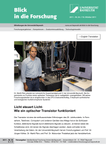Licht steuert Licht: Wie ein optischer Transistor funktioniert