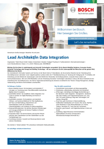 Lead Architekt/in Data Integration - Bosch