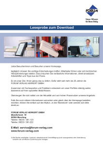 Leseprobe zum - Forum Verlag Herkert GmbH