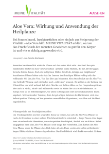 Aloe Vera: Wirkung und Anwendung der Heilpfanze