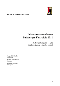 Jahrespressekonferenz Salzburger Festspiele 2011