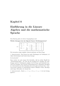 Kapitel 0 Einführung in die Lineare Algebra und die mathematische
